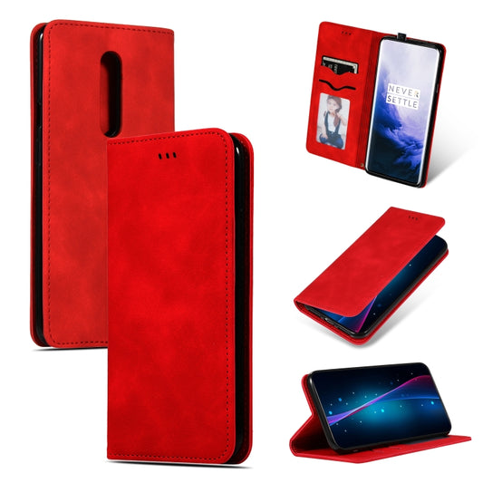 Retro Skin Feel Business Magnetic Horizontal Flip Leather Case for OnePlus 7 Pro