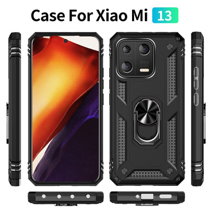 Shockproof TPU + PC Phone Case with Holder, For Xiaomi 13, For Xiaomi 13 Pro