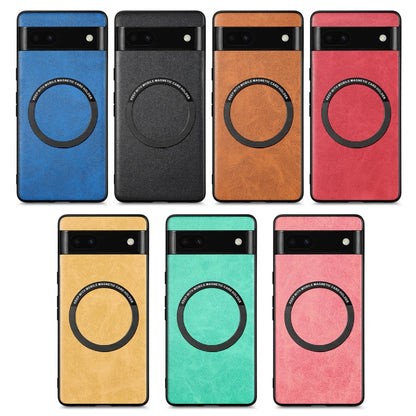 For Google Pixel 6A Solid Color Magsafe Leather Phone Case