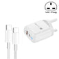 PD04 Type-C + USB Mobile Phone Charger with Type-C to Type-C Cable, UK Plug, UK Plug + Type-C to Type-C Cable