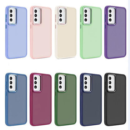 Shield Skin Feel PC Metal Lens Frame Phone Case, For Samsung Galaxy S23 5G, For Samsung Galaxy S23+ 5G