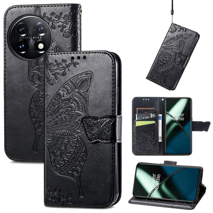 Butterfly Love Flower Embossed Flip Leather Phone Case