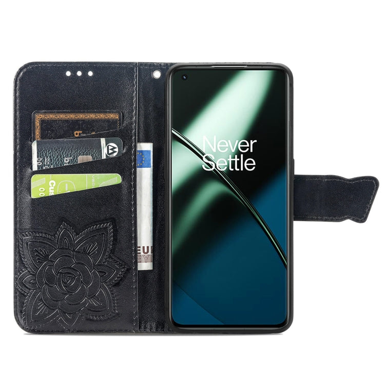 Butterfly Love Flower Embossed Flip Leather Phone Case