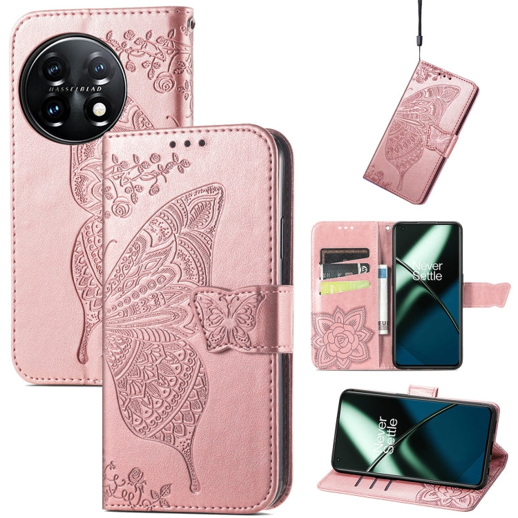 Butterfly Love Flower Embossed Flip Leather Phone Case