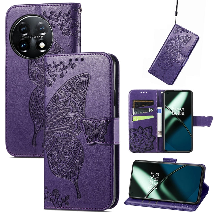 Butterfly Love Flower Embossed Flip Leather Phone Case