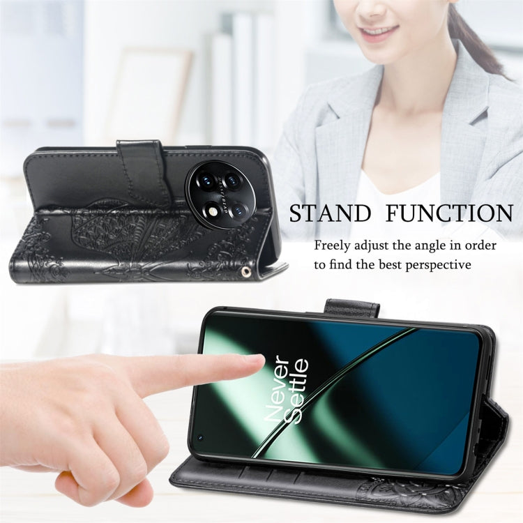 Butterfly Love Flower Embossed Flip Leather Phone Case