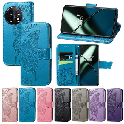 Butterfly Love Flower Embossed Flip Leather Phone Case