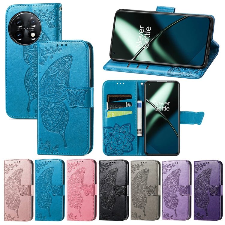 Butterfly Love Flower Embossed Flip Leather Phone Case