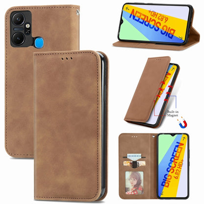 Retro Skin Feel Magnetic Flip Leather Phone Case