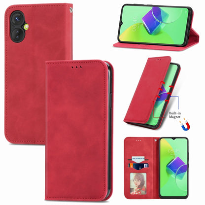 Retro Skin Feel Magnetic Flip Leather Phone Case