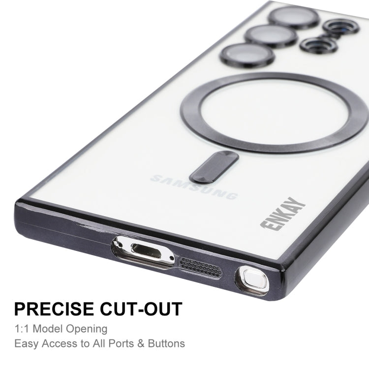 For Samsung Galaxy S22 Ultra 5G ENKAY Electroplated MagSafe Shockproof TPU Phone Case with Lens Film