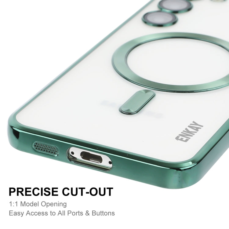 For Samsung Galaxy S23 ENKAY Hat-Prince Magnet Slim Clear Case Electroplated Shockproof Camera Protection Cover