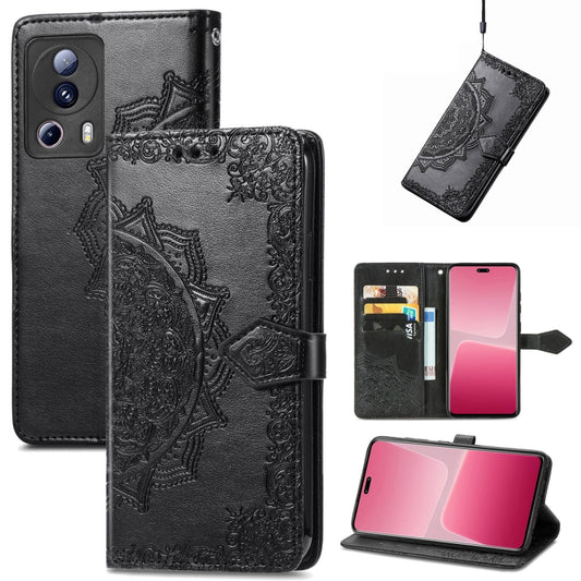 Mandala Flower Embossed Horizontal Flip Leather Phone Case