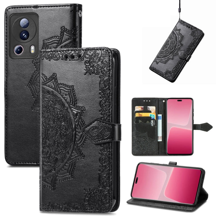 Mandala Flower Embossed Horizontal Flip Leather Phone Case, For Xiaomi 13 Lite