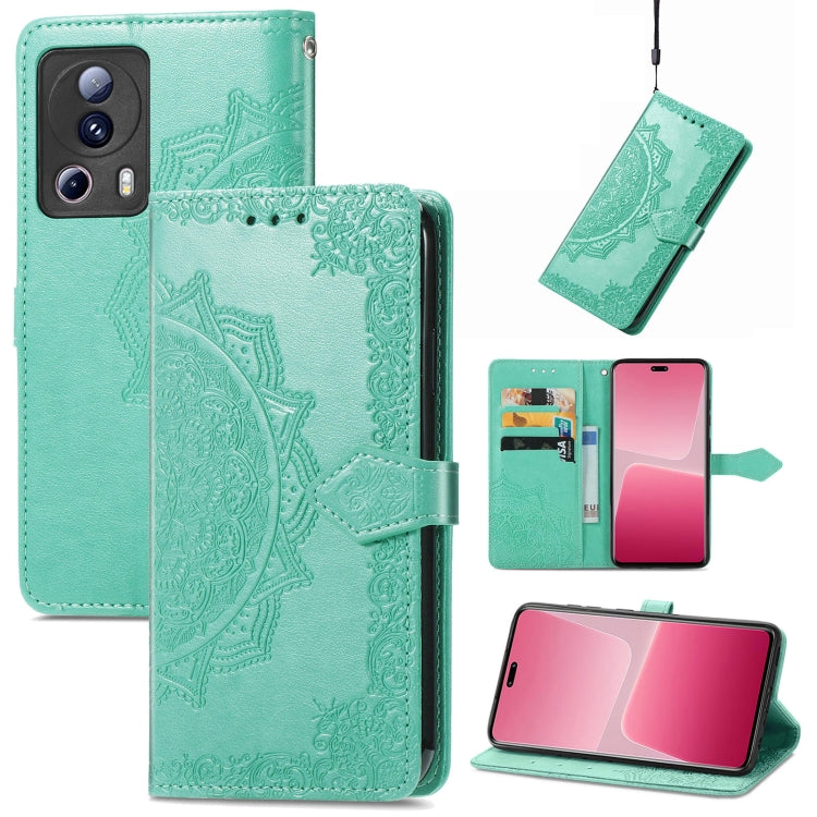 Mandala Flower Embossed Horizontal Flip Leather Phone Case, For Xiaomi 13 Lite