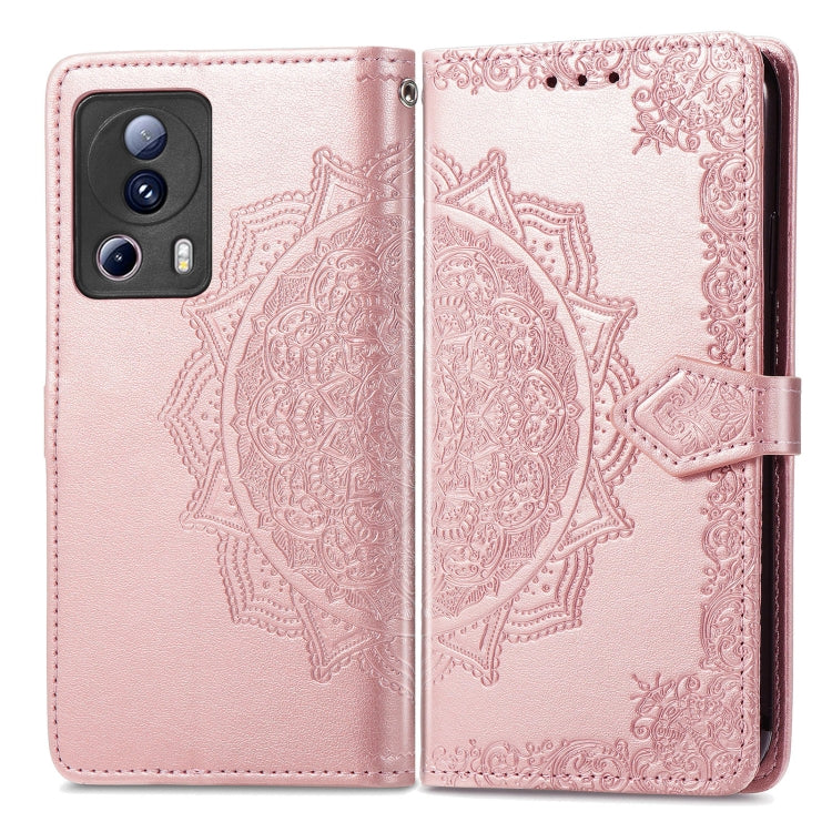 Mandala Flower Embossed Horizontal Flip Leather Phone Case, For Xiaomi 13 Lite