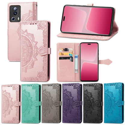 Mandala Flower Embossed Horizontal Flip Leather Phone Case, For Xiaomi 13 Lite
