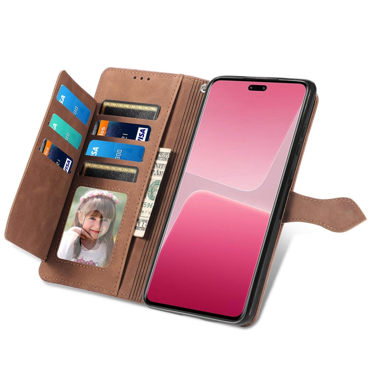 Embossed Flower Zipper Leather Phone Case, For Xiaomi 13 Lite