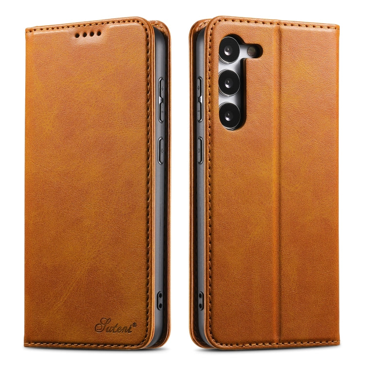 Suteni Calf Texture Horizontal Flip Leather Phone Case, For Samsung Galaxy S25 5G, For Samsung Galaxy S25+ 5G, For Samsung Galaxy S25 Ultra 5G, For Samsung Galaxy S24 Ultra 5G, For Samsung Galaxy S24+ 5G, For Samsung Galaxy S24 5G