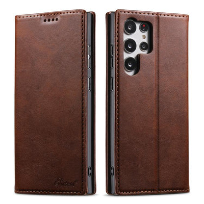 Suteni Calf Texture Horizontal Flip Leather Phone Case, For Samsung Galaxy S25 5G, For Samsung Galaxy S25+ 5G, For Samsung Galaxy S25 Ultra 5G, For Samsung Galaxy S24 Ultra 5G, For Samsung Galaxy S24+ 5G, For Samsung Galaxy S24 5G