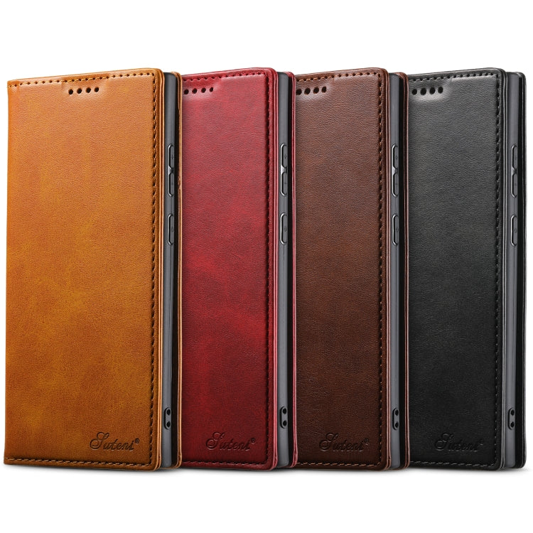 Suteni Calf Texture Horizontal Flip Leather Phone Case