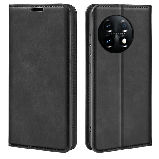 For OnePlus 11  Retro-skin Magnetic Suction Leather Phone Case