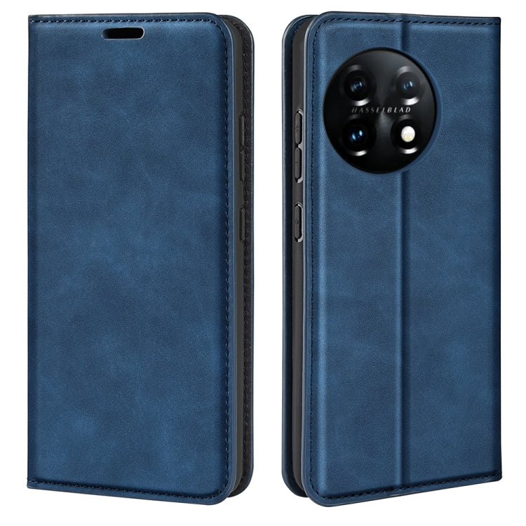 For OnePlus 11  Retro-skin Magnetic Suction Leather Phone Case