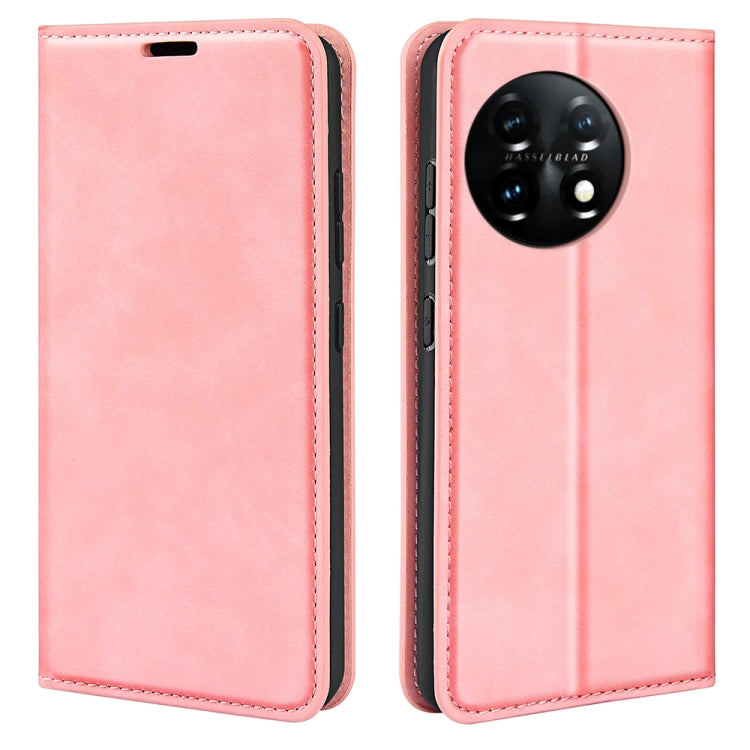 For OnePlus 11  Retro-skin Magnetic Suction Leather Phone Case