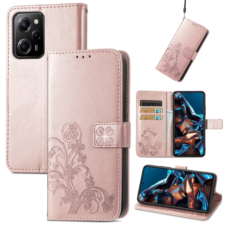 Four-leaf Clasp Embossed Leather Phone Case, Series 2