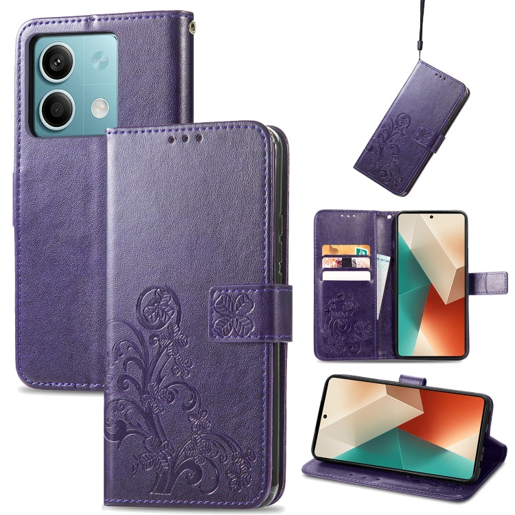 Four-leaf Clasp Embossed Leather Phone Case, Series 2
