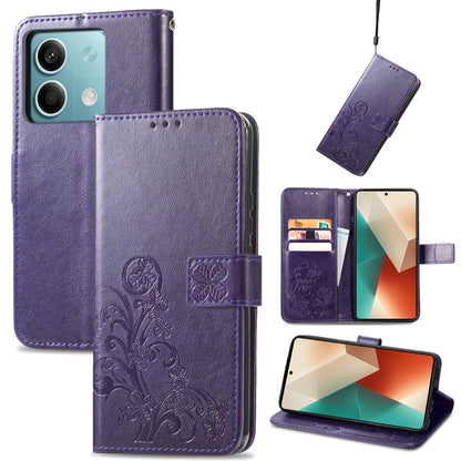 Four-leaf Clasp Embossed Leather Phone Case, Series 2