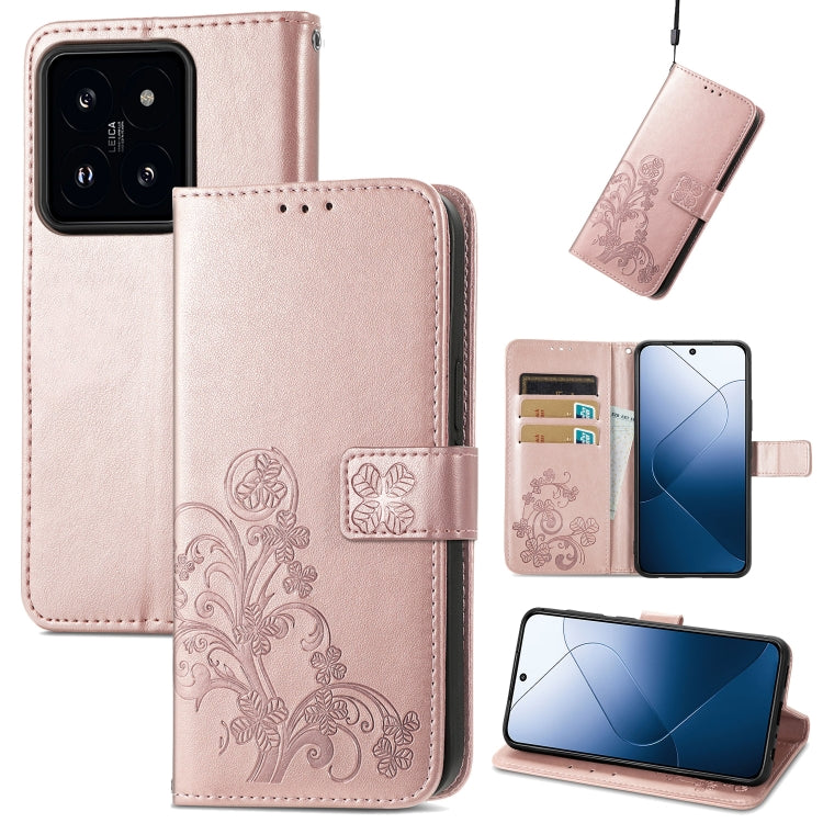 Four-leaf Clasp Embossed Leather Phone Case, Series 2