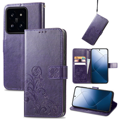 Four-leaf Clasp Embossed Leather Phone Case, Series 2
