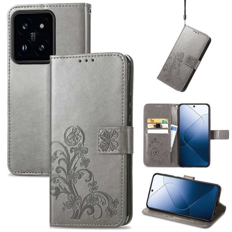 Four-leaf Clasp Embossed Leather Phone Case, Series 2
