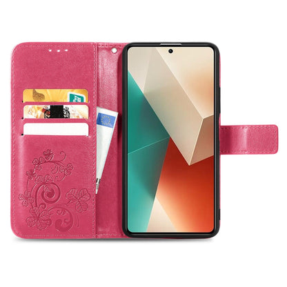Four-leaf Clasp Embossed Leather Phone Case, Series 2