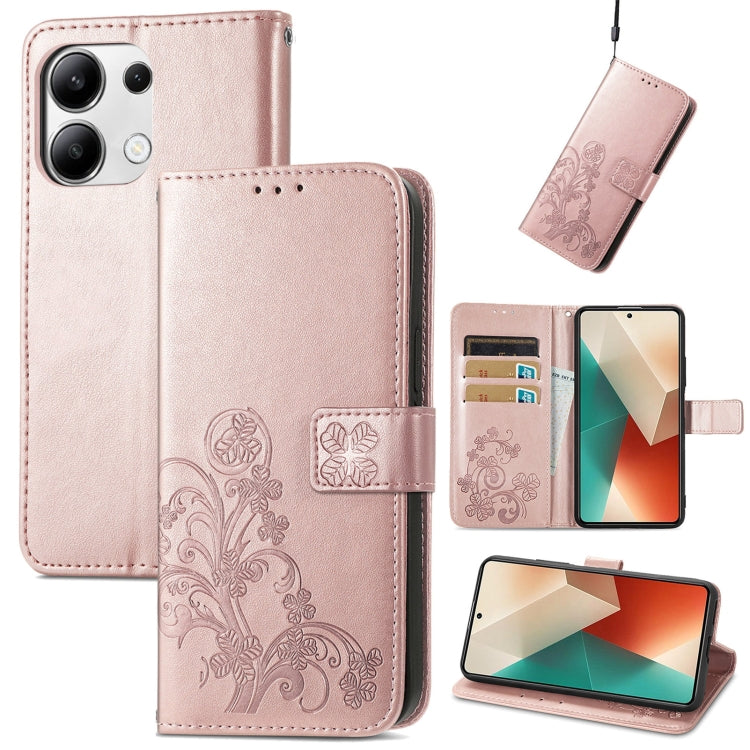 Four-leaf Clasp Embossed Leather Phone Case, Series 2