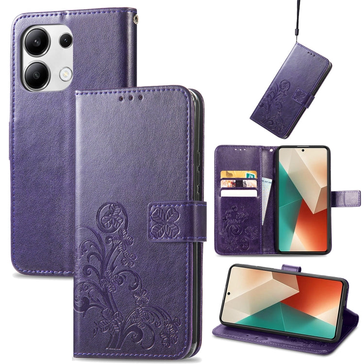 Four-leaf Clasp Embossed Leather Phone Case, Series 2