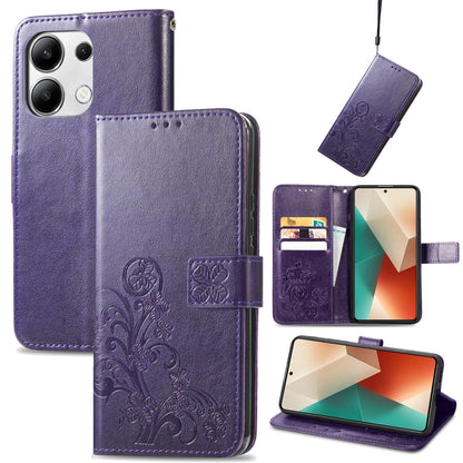 Four-leaf Clasp Embossed Leather Phone Case, Series 2