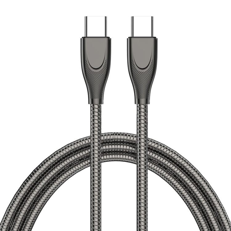 ENKAY ENK-CB129 PD 65W Type-C to Type-C Carbon Steel Hose Spring Fast Charging Data Cable, Length 1m, 1m Type-C to Type-C