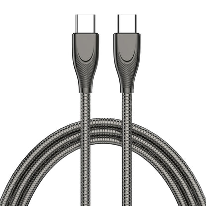 ENKAY ENK-CB129 PD 65W Type-C to Type-C Carbon Steel Hose Spring Fast Charging Data Cable, Length 1m, 1m Type-C to Type-C