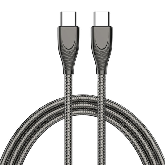 ENKAY ENK-CB129 PD 65W Type-C to Type-C Carbon Steel Hose Spring Fast Charging Data Cable, Length 1m, 1m Type-C to Type-C