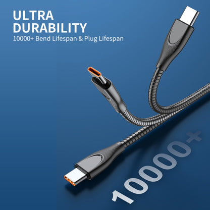 ENKAY ENK-CB129 PD 65W Type-C to Type-C Carbon Steel Hose Spring Fast Charging Data Cable, Length 1m, 1m Type-C to Type-C