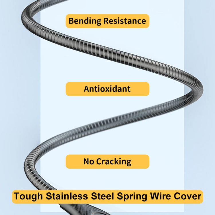 ENKAY ENK-CB129 PD 65W Type-C to Type-C Carbon Steel Hose Spring Fast Charging Data Cable, Length 1m, 1m Type-C to Type-C