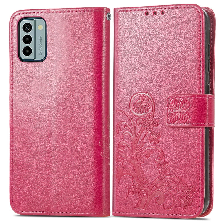 Four-leaf Clasp Embossed Buckle Leather Phone Case