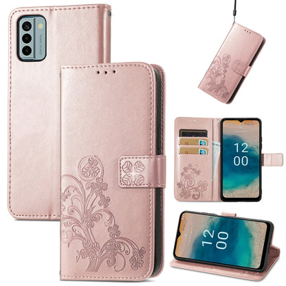 Four-leaf Clasp Embossed Buckle Leather Phone Case