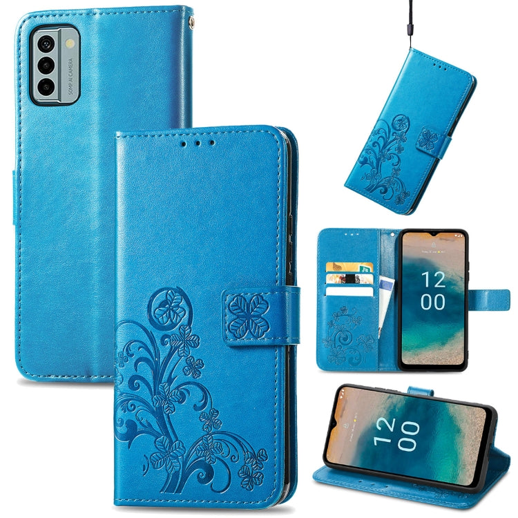 Four-leaf Clasp Embossed Buckle Leather Phone Case