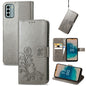 Four-leaf Clasp Embossed Buckle Leather Phone Case