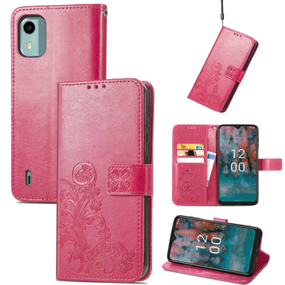 Four-leaf Clasp Embossed Buckle Leather Phone Case