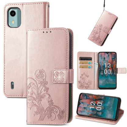 Four-leaf Clasp Embossed Buckle Leather Phone Case