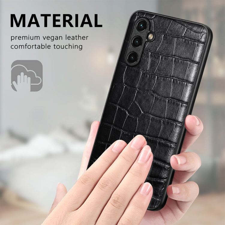 Crocodile Grain Leather Back Cover Phone Case